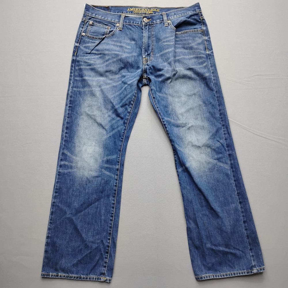 American Eagle Outfitters Mens Original Boot Cut Blue Jeans Denim 36x32 Blue